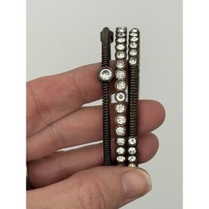 RJ Graziano Bronze CZ Bangle Bracelet Set of 3 Designer Jewelry